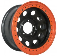 Диск Off-Road-Wheels Black 16x8 5x139.7 ET-19 DIA110.1 ЧЕРНЫЙ С БЕДЛОКОМ (ОРАНЖЕВЫЙ)