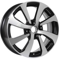 Диск KDW KD1640 16x6 4x100 ET37 DIA60.1 BLACK_FRONT_POLISHED