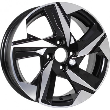 Диск KDW KD1520 15x6 4x100 ET46 DIA54.1 BLACK_FRONT_POLISHED