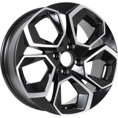 Диск KDW KD1620 16x6.5 5x108 ET45 DIA63.3 BLACK_FRONT_POLISHED