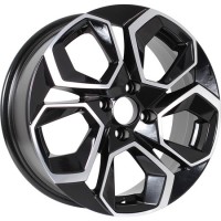 Диск KDW KD1620 16x6.5 4x100 ET45 DIA60.1 BLACK_FRONT_POLISHED