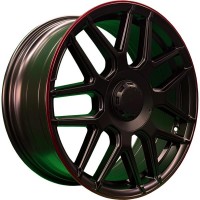Диск PDW L5424 19x8.5 5x130 ET38 DIA66.6 SATIN BLACK RED LIP